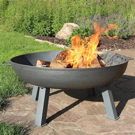 fmxymc fire pit outdoor wood burning oversize fire bowl extra deep large  fireplace cast