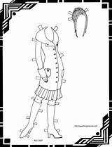 Paper Doll Printable Coloring Dolls Four Pdf sketch template