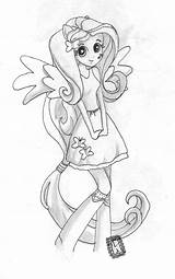 Fluttershy Coloring Equestria sketch template