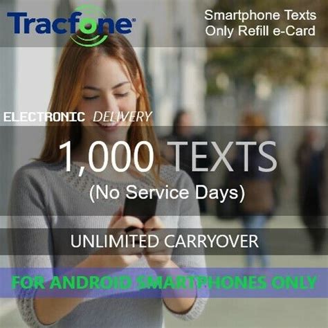 Tracfone Smartfone Text Only Card 1000 Add On Texts For Sale Online
