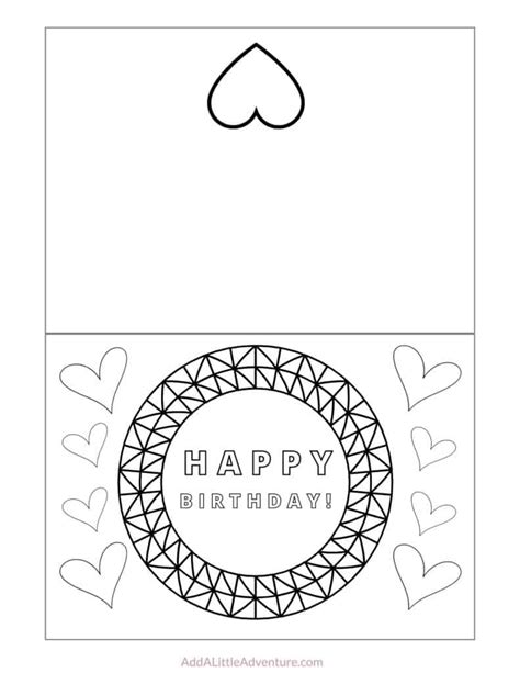happy birthday colouring card coloring birthday cards birthday coloring