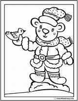 Bear Teddy Coloring Pages Bird Printable Hand Colorwithfuzzy sketch template