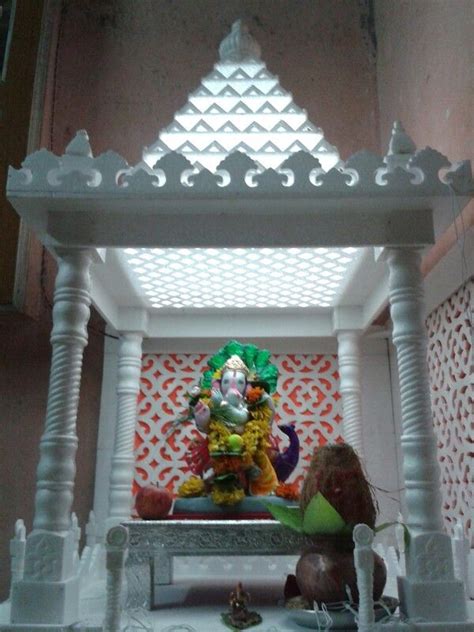 thermocol temple decorating  pictures ganapati decoration pooja