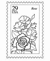 Stamp Coloring Pages Postage Nature Stamps Sheets Kids Usps Post Printable Office Postal Collecting Template Books Flowers Activity Philately Rose sketch template
