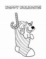 Scooby Doo Coloring Christmas Pages Socks Printable Gift sketch template