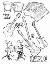 Coloring Music Printable Pages Musical Instruments Band Themed Guitar Rock Instrument Notes Print Color Violin Sheet Preschoolers Clipart Getcolorings Preschool sketch template