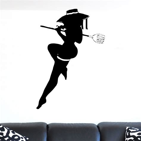 Cool Pinup Sexy Lady In Hat Retro Vintage Wall Sticker Wall Stickers
