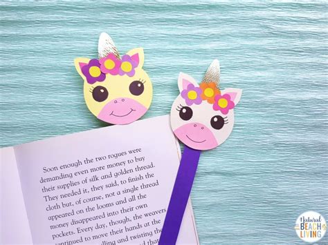 unicorn bookmarks with printable unicorn template