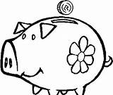 Money Pig Box Coloring Pigs Drawings sketch template