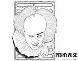 Pennywise Coloring Pages Fan Stephen Clown King Template Printable Kids Color sketch template
