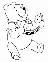 Pooh Winnie Anguria Colorare Disneyclips Watermelon Disegni sketch template
