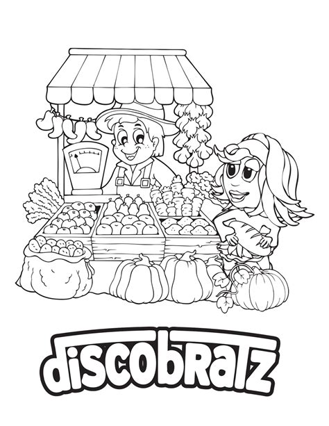 discobratz releases  national nutrition month coloring page