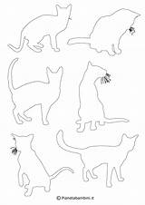 Sagome Ritagliare Gatti Animali Pianetabambini sketch template