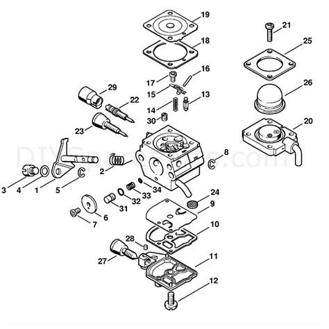 stihl fs  brushcutter fsr  parts diagram carburetor cqs