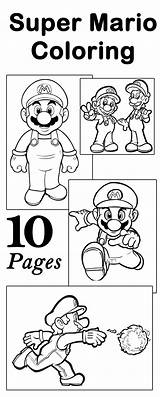 Mario Super Party Coloring Pages sketch template