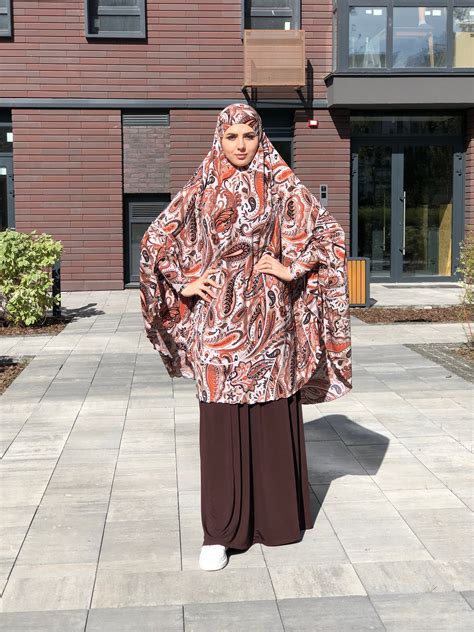 brown paisley transformer khimar long jilbab hijab nikab etsy