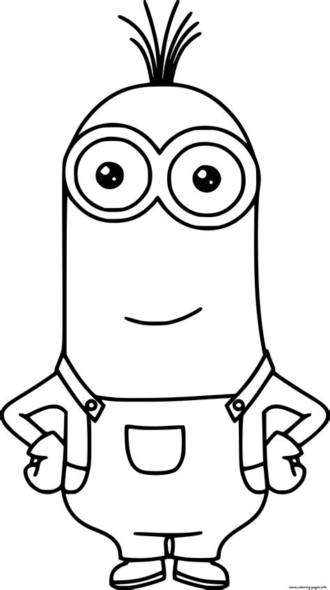 simple kevin minion coloring page printable