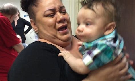 woman bursts into tears of joy when her son surprises her at work so