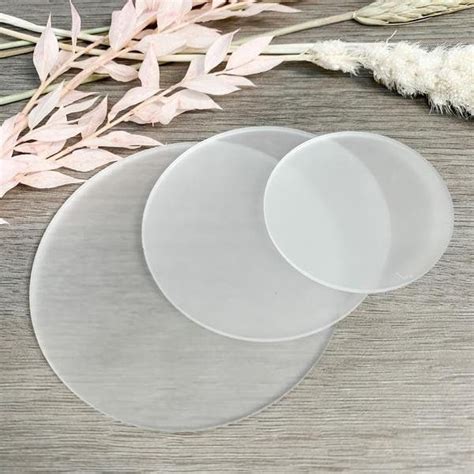 frosted acrylic circle blank place cards circle plain tiles plain