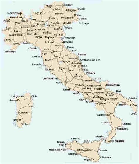 kaart van italie cities  italy italy map italy travel train map train route southern