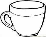 Cup Tea Colouring Coloring Clipart Pages sketch template