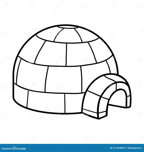 coloring book  kids igloo stock vector illustration  coloring