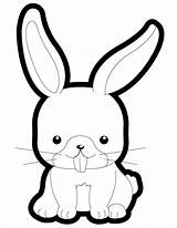 Cartoon Coloring Bunny Cute Kids Pages Bunnies Rabbit Rabbits Easy Printable Clipart Baby Drawing Clip Cliparts Animated Print Draw Bunnys sketch template
