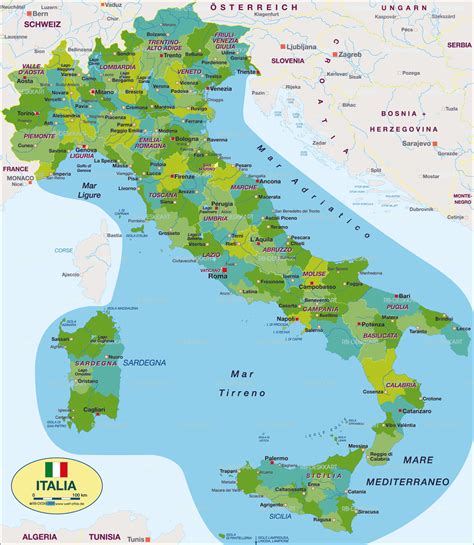 karte von italien politisch land staat welt atlasde