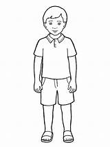 Boy Drawing Line Standing Primary Drawings Paintingvalley sketch template