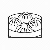 Chinese Food Bao Baozi Icon Steamed Snack Editor Open sketch template