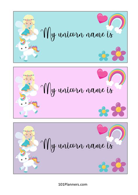 unicorn printable  labels