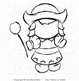 Tulip Dutch Coloring Girl Outline Outlined Vector Clipart Blanchette Leo Clipartpanda sketch template