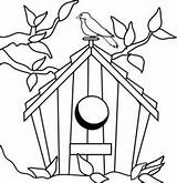 Birdhouse Outline Clipart Webstockreview Embroidered Birdclipart Embroidery sketch template