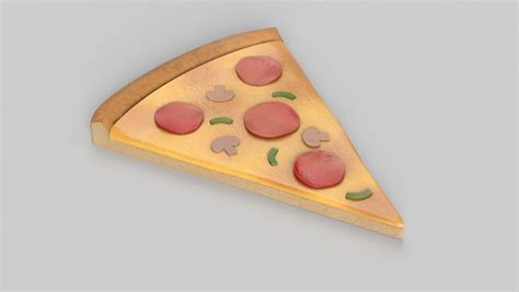 cartoon pizza slice  model turbosquid