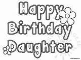 Birthday Daughter Happy Coloring Pages Husband Color Stuff Clip Sisters Wife Sis sketch template