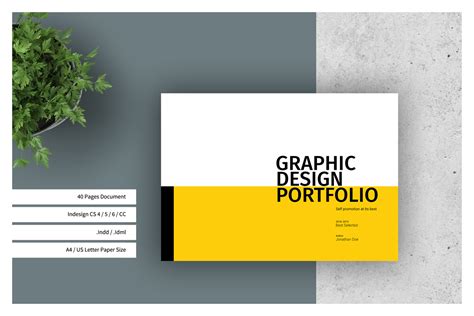 graphic design portfolio template  yellow images creative store