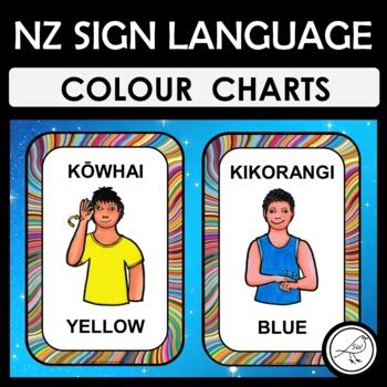 zealand sign language colours  suzanne welch teaching resources