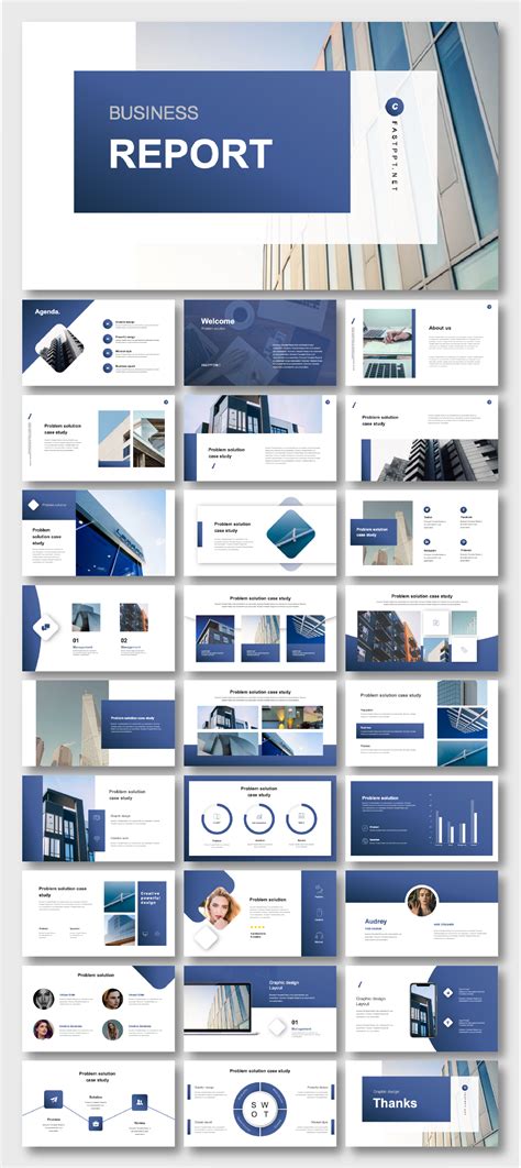 cool modern blue business  template business