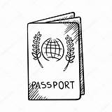 Passport Sketch Drawing Cover Globe Outline Stock Drawings Illustration Depositphotos Paintingvalley Isolated Branches Olive Background Style sketch template