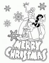 Disney Coloring Christmas Pages Princess Princesses Printable Snowflake Color Print sketch template