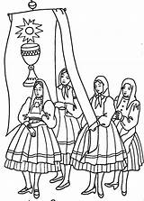 Corpus Christi Coloring Pages Procession Colouring Kids Saints Choose Board Christ sketch template
