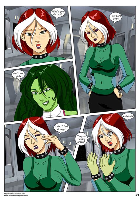 rogue vs hulk 24 by locofuria on deviantart