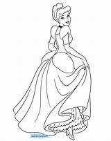 Cinderella Coloring Pages Ball Disney Print Color Gown Disneyclips Funstuff sketch template