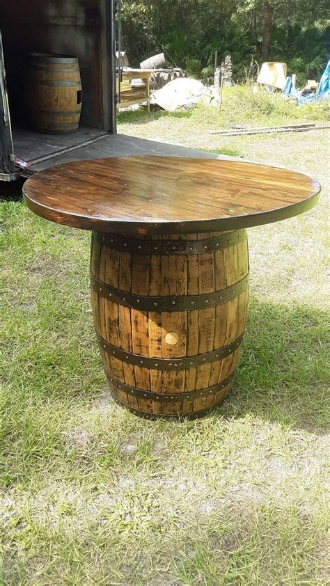 rustic whiskey barrel table barrel table whiskey barrel furniture