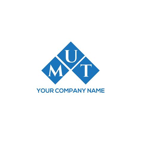 mut letter logo design  white background mut creative initials