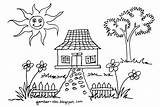 Mewarnai Lingkungan Sehat Sederhana sketch template