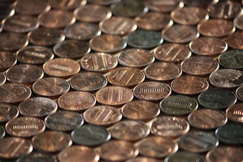 pennies picture  photograph  public domain