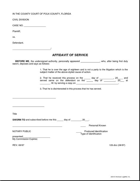 printable affidavit forms