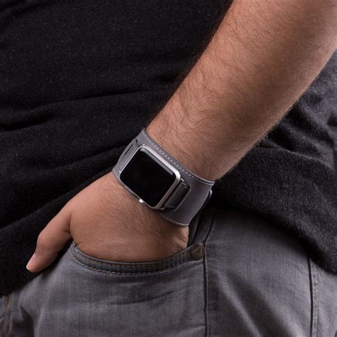 apple  strap wide band grey mm istanbul leather shop touch  modern