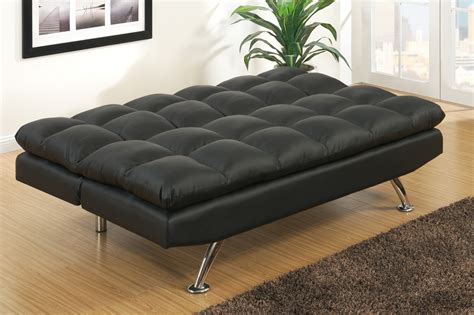 Black Leather Twin Size Sofa Bed Steal A Sofa Furniture